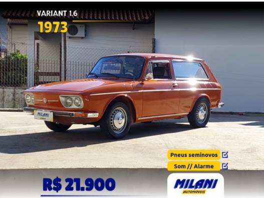 VOLKSWAGEN - VARIANT - 1973/1973 - Laranja - R$ 21.900,00