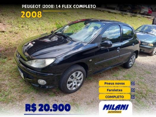 PEUGEOT - 206 - 2008/2008 - Preta - R$ 20.900,00