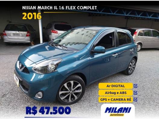 NISSAN - MARCH - 2015/2016 - Azul - R$ 47.500,00
