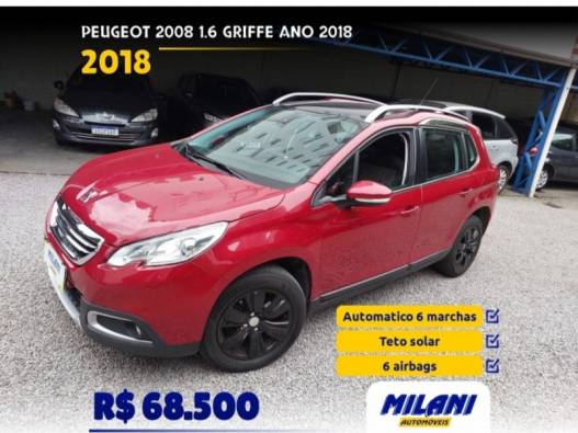 PEUGEOT - 2008 - 2017/2018 - Vermelha - R$ 68.500,00